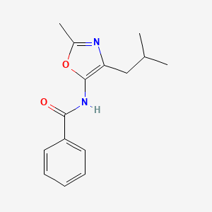 molecular formula C15H18N2O2 B12881135 N-[2-Methyl-4-(2-methylpropyl)-1,3-oxazol-5-yl]benzamide CAS No. 87783-88-8