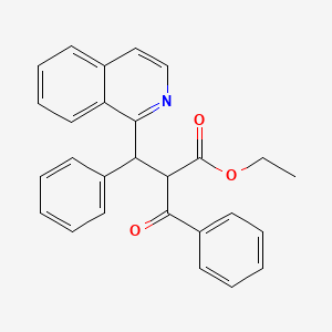molecular formula C27H23NO3 B12881170 Ethyl 2-benzoyl-3-(isoquinolin-1-yl)-3-phenylpropanoate CAS No. 34008-40-7