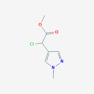 molecular formula C7H9ClN2O2 B12881219 Methyl 2-chloro-2-(1-methyl-1H-pyrazol-4-yl)acetate 