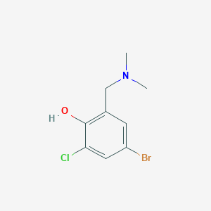 molecular formula C9H11BrClNO B1288128 4-Bromo-2-chloro-6-[(dimethylamino)methyl]benzenol CAS No. 924868-93-9