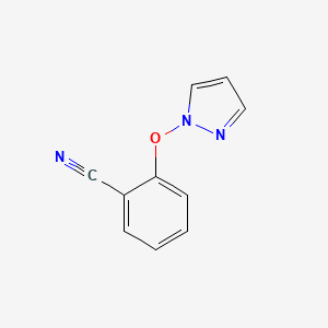 molecular formula C10H7N3O B12881285 2-((1H-Pyrazol-1-yl)oxy)benzonitrile 
