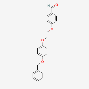 molecular formula C22H20O4 B1288130 4-(2-(4-(Benzyloxy)phenoxy)ethoxy)benzaldehyde CAS No. 937601-87-1