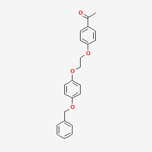 molecular formula C23H22O4 B1288132 1-(4-(2-(4-(Benzyloxy)phenoxy)ethoxy)phenyl)ethanone CAS No. 937601-89-3