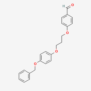 molecular formula C23H22O4 B1288134 4-(3-(4-(Benzyloxy)phenoxy)propoxy)benzaldehyde CAS No. 937602-07-8