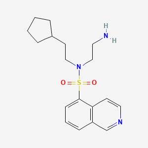 molecular formula C18H25N3O2S B12881344 N-(2-Aminoethyl)-N-(2-cyclopentylethyl)isoquinoline-5-sulfonamide CAS No. 651307-24-3