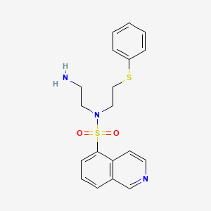 molecular formula C19H21N3O2S2 B12881369 N-(2-Aminoethyl)-N-[2-(phenylsulfanyl)ethyl]isoquinoline-5-sulfonamide CAS No. 651307-21-0