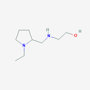 molecular formula C9H20N2O B12881396 Ethanol, 2-[[(1-ethyl-2-pyrrolidinyl)methyl]amino]- CAS No. 546114-77-6