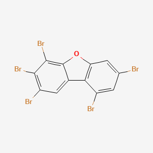 molecular formula C12H3Br5O B12881407 2,3,4,7,9-Pentabromo-dibenzofuran CAS No. 617708-15-3