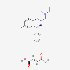 molecular formula C25H30N2O4 B12881465 N-Ethyl-N-((7-methyl-1-phenyl-3,4-dihydroisoquinolin-3-yl)methyl)ethanamine fumarate 
