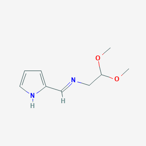 molecular formula C9H14N2O2 B12881470 N-((1H-Pyrrol-2-yl)methylene)-2,2-dimethoxyethanamine 
