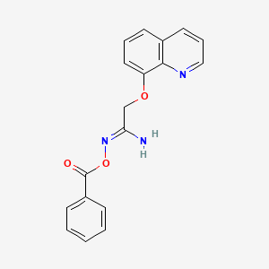 molecular formula C18H15N3O3 B12881495 N-(Benzoyloxy)-2-(quinolin-8-yloxy)acetimidamide 