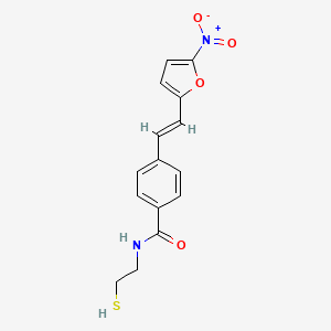 molecular formula C15H14N2O4S B12881518 N-(2-Mercaptoethyl)-4-(2-(5-nitrofuran-2-yl)vinyl)benzamide 