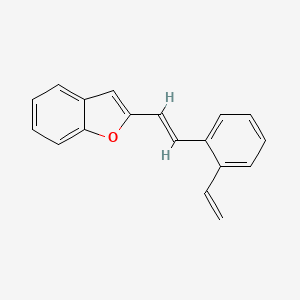 molecular formula C18H14O B12881572 2-(2-Vinylstyryl)benzofuran 