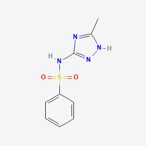 molecular formula C9H10N4O2S B12881614 N-(5-methyl-1H-1,2,4-triazol-3-yl)benzenesulfonamide CAS No. 21357-99-3