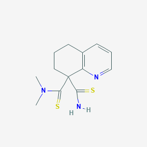 molecular formula C13H17N3S2 B12881639 N,N-Dimethyl-6,7-dihydroquinoline-8,8(5H)-bis(carbothioamide) 