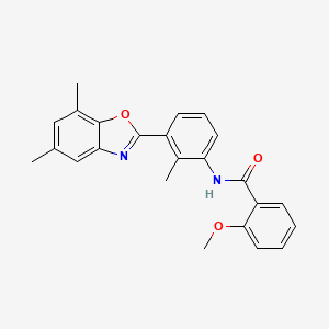 molecular formula C24H22N2O3 B12881678 N-[3-(5,7-dimethyl-1,3-benzoxazol-2-yl)-2-methylphenyl]-2-methoxybenzamide CAS No. 590395-79-2