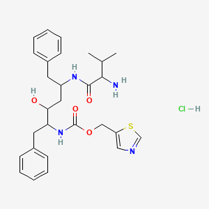 1,3-Thiazol-5-ylmethyl N-[5-[(2-amino-3-methylbutanoyl)amino]-3-hydroxy-1,6-diphenylhexan-2-yl]carbamate;hydrochloride