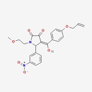 molecular formula C23H22N2O7 B12881790 4-(4-(Allyloxy)benzoyl)-3-hydroxy-1-(2-methoxyethyl)-5-(3-nitrophenyl)-1,5-dihydro-2H-pyrrol-2-one CAS No. 618077-32-0
