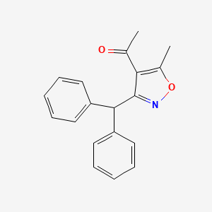 molecular formula C19H17NO2 B12881815 1-[3-(Diphenylmethyl)-5-methyl-1,2-oxazol-4-yl]ethan-1-one CAS No. 77854-04-7