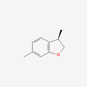 molecular formula C10H12O B12881819 (3R)-3,6-Dimethyl-2,3-dihydro-1-benzofuran CAS No. 65627-89-6