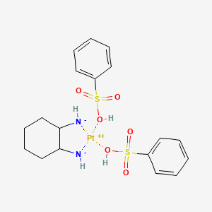 molecular formula C18H24N2O6PtS2 B12881936 Platinum, bis(benzenesulfonato-O)(1,2-cyclohexanediamine-N,N')- CAS No. 65285-82-7
