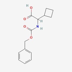 molecular formula C14H17NO4 B1288197 2-(Benzyloxycarbonylamino)-2-cyclobutyl-acetic acid 