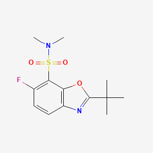 molecular formula C13H17FN2O3S B12881982 2-tert-Butyl-6-fluoro-N,N-dimethyl-1,3-benzoxazole-7-sulfonamide CAS No. 914638-47-4