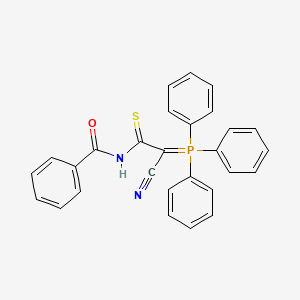 molecular formula C28H21N2OPS B12882042 N-(2-Cyano-2-(triphenylphosphoranylidene)ethanethioyl)benzamide CAS No. 155786-93-9