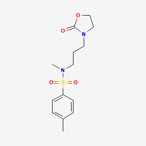 molecular formula C14H20N2O4S B12882050 N,4-Dimethyl-N-[3-(2-oxo-1,3-oxazolidin-3-yl)propyl]benzene-1-sulfonamide CAS No. 13621-75-5