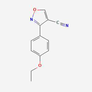 molecular formula C12H10N2O2 B12882089 3-(4-Ethoxyphenyl)isoxazole-4-carbonitrile 
