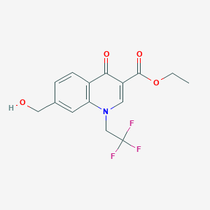 molecular formula C15H14F3NO4 B12882114 Ethyl 7-(hydroxymethyl)-4-oxo-1-(2,2,2-trifluoroethyl)-1,4-dihydroquinoline-3-carboxylate 