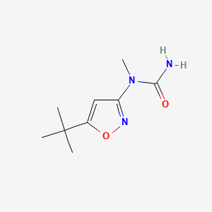 molecular formula C9H15N3O2 B12882175 Urea, N-(5-(1,1-dimethylethyl)-3-isoxazolyl)-N-methyl- CAS No. 55861-83-1