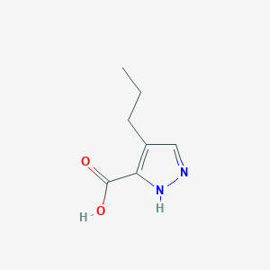 molecular formula C7H10N2O2 B12882177 4-Propyl-1H-pyrazole-5-carboxylic acid CAS No. 92304-61-5