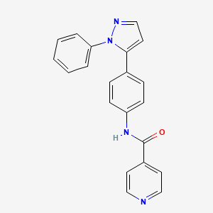 molecular formula C21H16N4O B12882197 N-[4-(1-Phenyl-1H-pyrazol-5-yl)phenyl]pyridine-4-carboxamide CAS No. 62089-22-9