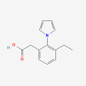 molecular formula C14H15NO2 B12882208 Benzeneacetic acid, 3-ethyl-2-(1H-pyrrol-1-yl)- CAS No. 918667-53-5