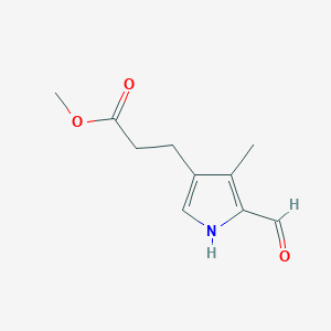 molecular formula C10H13NO3 B12882213 methyl 3-(5-formyl-4-methyl-1H-pyrrol-3-yl)propanoate 