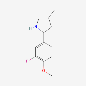 molecular formula C12H16FNO B12882255 2-(3-Fluoro-4-methoxyphenyl)-4-methylpyrrolidine 