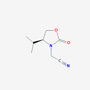 molecular formula C8H12N2O2 B12882330 (S)-2-(4-Isopropyl-2-oxooxazolidin-3-yl)acetonitrile 