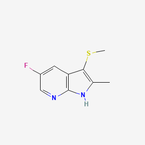 molecular formula C9H9FN2S B12882370 1H-Pyrrolo[2,3-b]pyridine, 5-fluoro-2-methyl-3-(methylthio)- CAS No. 145934-91-4