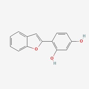 molecular formula C14H10O3 B12882402 4-(1-Benzofuran-2-yl)benzene-1,3-diol CAS No. 67736-18-9