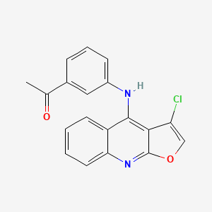 molecular formula C19H13ClN2O2 B12882475 Ethanone, 1-[3-[(3-chlorofuro[2,3-b]quinolin-4-yl)amino]phenyl]- CAS No. 629164-69-8