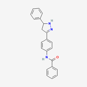 molecular formula C22H19N3O B12882539 N-(4-(5-Phenyl-4,5-dihydro-1H-pyrazol-3-yl)phenyl)benzamide CAS No. 648430-57-3