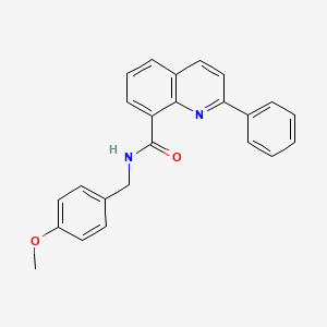 molecular formula C24H20N2O2 B12882561 N-[(4-Methoxyphenyl)methyl]-2-phenylquinoline-8-carboxamide CAS No. 655222-70-1
