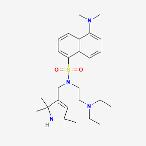 molecular formula C27H42N4O2S B12882604 N-(2-(Diethylamino)ethyl)-5-(dimethylamino)-N-((2,2,5,5-tetramethyl-2,5-dihydro-1H-pyrrol-3-yl)methyl)naphthalene-1-sulfonamide 