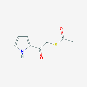molecular formula C8H9NO2S B12882609 Ethanethioic acid, S-[2-oxo-2-(1H-pyrrol-2-yl)ethyl] ester CAS No. 653586-09-5