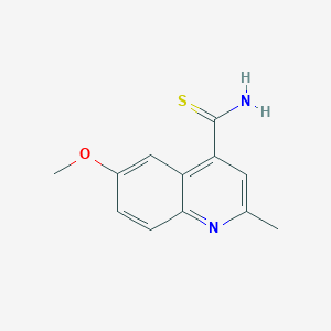 molecular formula C12H12N2OS B12882624 6-Methoxy-2-methylquinoline-4-carbothioamide CAS No. 62078-02-8