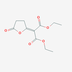 molecular formula C11H14O6 B12882635 Diethyl 2-(5-oxooxolan-2-ylidene)propanedioate CAS No. 85152-95-0