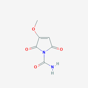 molecular formula C6H6N2O4 B12882660 3-Methoxy-2,5-dioxo-2,5-dihydro-1h-pyrrole-1-carboxamide 