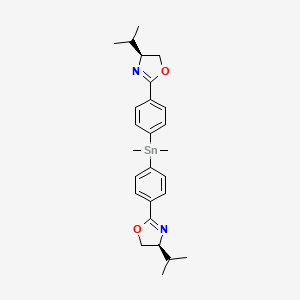 molecular formula C26H34N2O2Sn B12882781 bis(4-((S)-4-Isopropyl-4,5-dihydrooxazol-2-yl)phenyl)dimethylstannane 