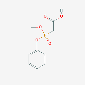 molecular formula C9H11O5P B12882820 Acetic acid, (methoxyphenoxyphosphinyl)- CAS No. 66448-24-6